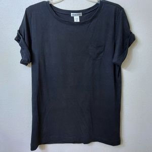 Chico's Crew-Neck "Cecile" Black Tee Size 8